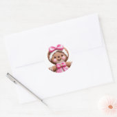 Gingerbread Doll\PinK\ Runder Aufkleber (Umschlag)