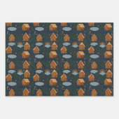 Gingerbread-Dorf-Muster-Geschenkpapier-Set Geschenkpapier Set (Vorderseite)