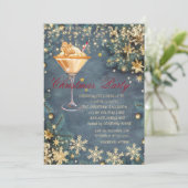 Gingerbread Drink Branchen, Confetti Weihnachten Einladung (Stehend Vorderseite)