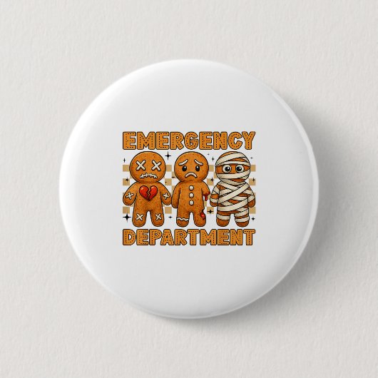 Gingerbread Emergency Department Christmas Nurse D Button (Vorderseite)