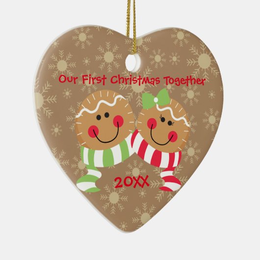 Gingerbread Face First Christmas Keramikornament (Rechts)