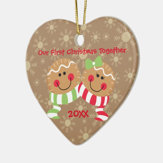 Gingerbread Face First Christmas Keramikornament (Links)