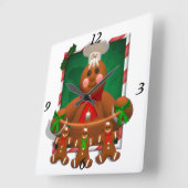 Gingerbread Family Quadratische Wanduhr (Winkel)