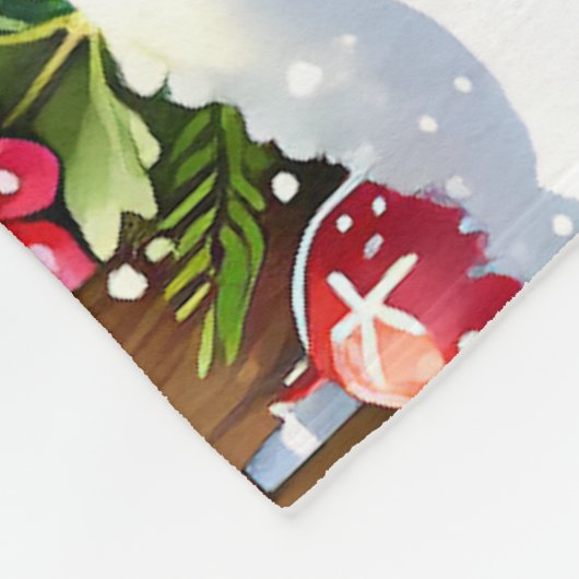 Gingerbread Family Snowy Christmas Scene Fleecedecke (Ecke)