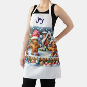 Gingerbread Family Snowy Christmas Scene Schürze (InSitu)