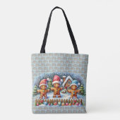 Gingerbread Family Snowy Christmas Scene Tasche (Rückseite)