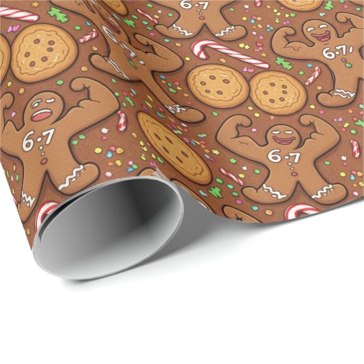 Gingerbread Flex 6-7 Meme Holiday Geschenkpapier (Rolleneckpunkt)