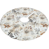 Gingerbread Floral Leaves Christmas Polyester Weihnachtsbaumdecke (Schrägansicht)