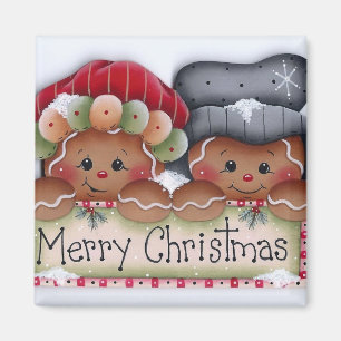 Gingerbread Folks Merry Christmas Magnet