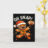 Gingerbread Football Oh Snap Christmas Lights Desi Karte (Gelbe Blume)