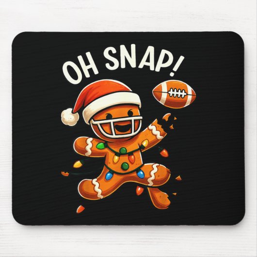 Gingerbread Football Oh Snap Christmas Lights Desi Mousepad (Vorne)