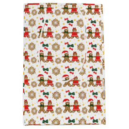 Gingerbread Friends Christmas Wrapping Paper Mittlere Geschenktüte