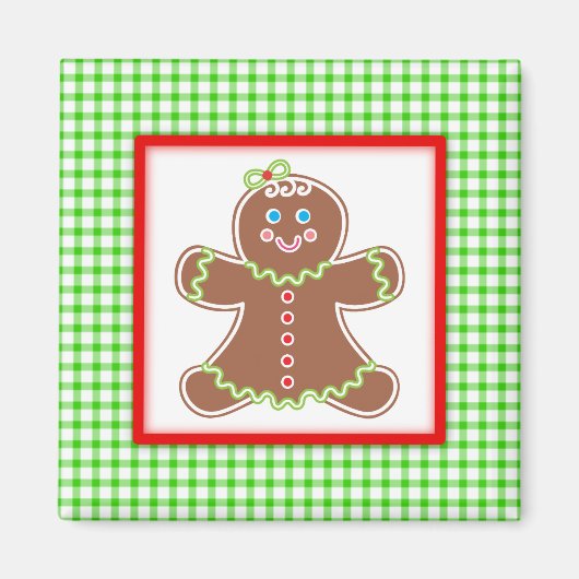 Gingerbread Friends Girl Magnet (Vorne)