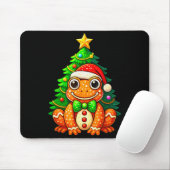 Gingerbread Frog Wearing Santa Hat Christmas Tree Mousepad (Mit Mouse)