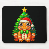 Gingerbread Frog Wearing Santa Hat Christmas Tree Mousepad (Vorne)