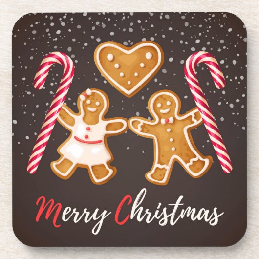 Gingerbread Frohe Weihnachten | UNTERSETZER SET (Vorderseite)