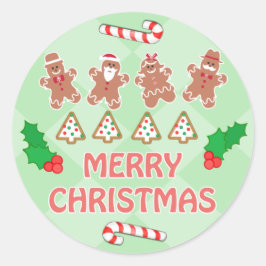 Gingerbread Frohe Weihnachtskekse Aufkleber