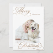 Gingerbread Frohe Weihnachtsschrift Minimales Foto Feiertagskarte (Vorderseite)