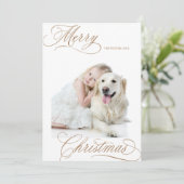 Gingerbread Frohe Weihnachtsschrift Minimales Foto Feiertagskarte (Stehend Vorderseite)