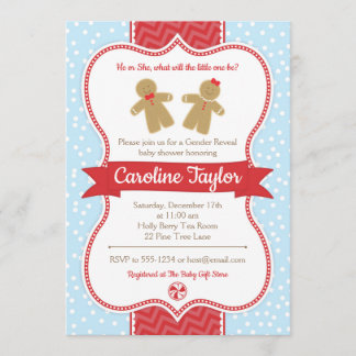 Gingerbread Gender Reveal Baby Shower Einladung
