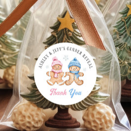 Gingerbread Gender Reveal Party Vielen Dank Runder Aufkleber