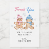 Gingerbread Gender Reveal Party Vielen Dank Weinetikett (Einzelnes Label)