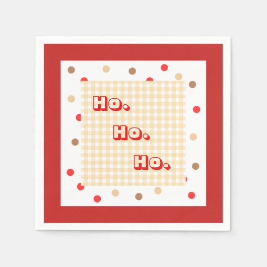 Gingerbread Gingham und Dots Napkins Serviette (Vorderseite)