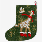 Gingerbread Giraffe/Dove Grosses Weihnachtsfest St Großer Weihnachtsstrumpf (Rückseite)