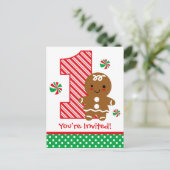 Gingerbread Girl 1. Geburtstag Einladung (Stehend Vorderseite)