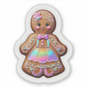 Gingerbread Girl Aufkleber (Vorderseite)