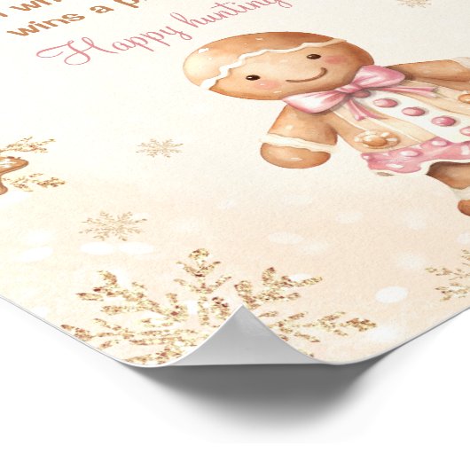 Gingerbread Girl Baby Dusche Schnuller Jagd Spiel Poster (Ecke)