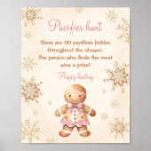 Gingerbread Girl Baby Dusche Schnuller Jagd Spiel Poster (Vorne)