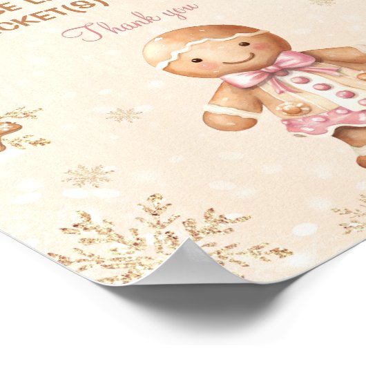 Gingerbread Girl Baby Duschmaschine Windelwanne Ra Poster (Ecke)
