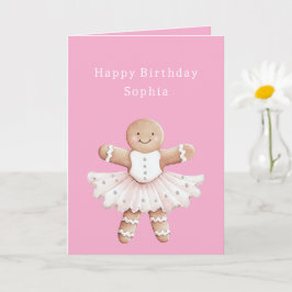 Gingerbread Girl Ballerina Ballet Geburtstag Karte