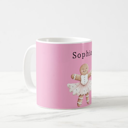 Gingerbread Girl Ballerina Ballet Kaffeetasse (Vorderseite Links)