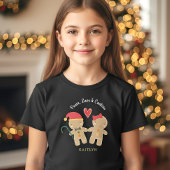 Gingerbread Girl Boy Holiday Peace Liebe Cookies T-Shirt