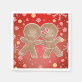 Gingerbread Girl Boy Peppermint Weihnachtsfeiertag Serviette (Vorderseite)