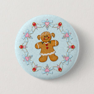 Gingerbread Girl Button