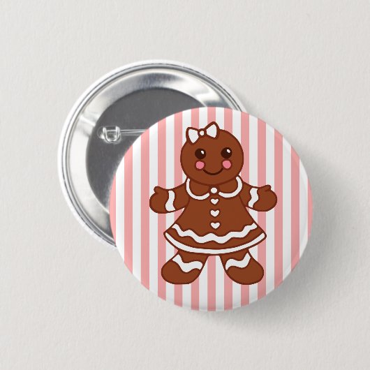 Gingerbread Girl Button (Vorne & Hinten)