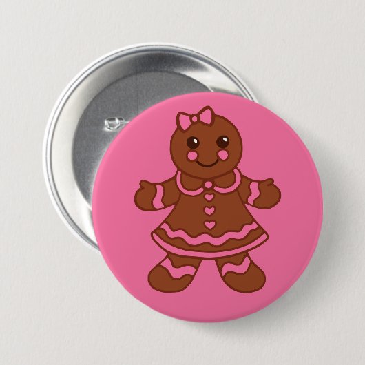 Gingerbread Girl Button (Vorne & Hinten)