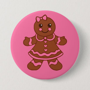 Gingerbread Girl Button