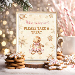 Gingerbread Girl Christmas Baby Dusche Gefallen Ze Poster