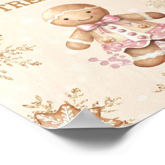 Gingerbread Girl Christmas Baby Dusche Gefallen Ze Poster (Ecke)