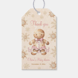 Gingerbread Girl Christmas Baby Shower Tags Geschenkanhänger