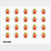 Gingerbread Girl Christmas Holiday Round Sticker (Blatt)