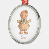 Gingerbread Girl Christmas Ornament Aus Metall (Links)