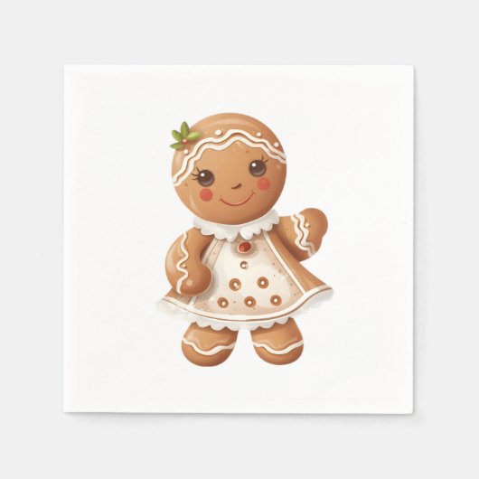Gingerbread Girl Cookie Party Napkins Serviette (Vorderseite)