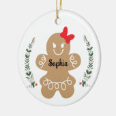 Gingerbread Girl Custom Christmas Holiday Keramik Ornament (Links)