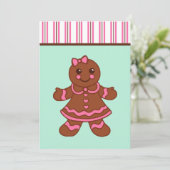 Gingerbread Girl Einladungen (Stehend Vorderseite)