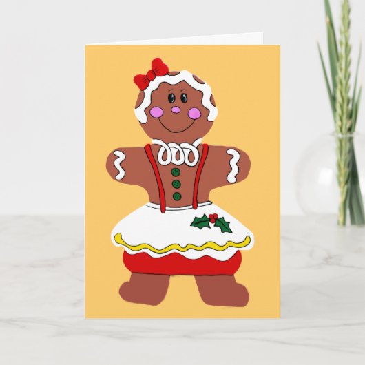 Gingerbread Girl Feiertagskarte (Vorderseite)